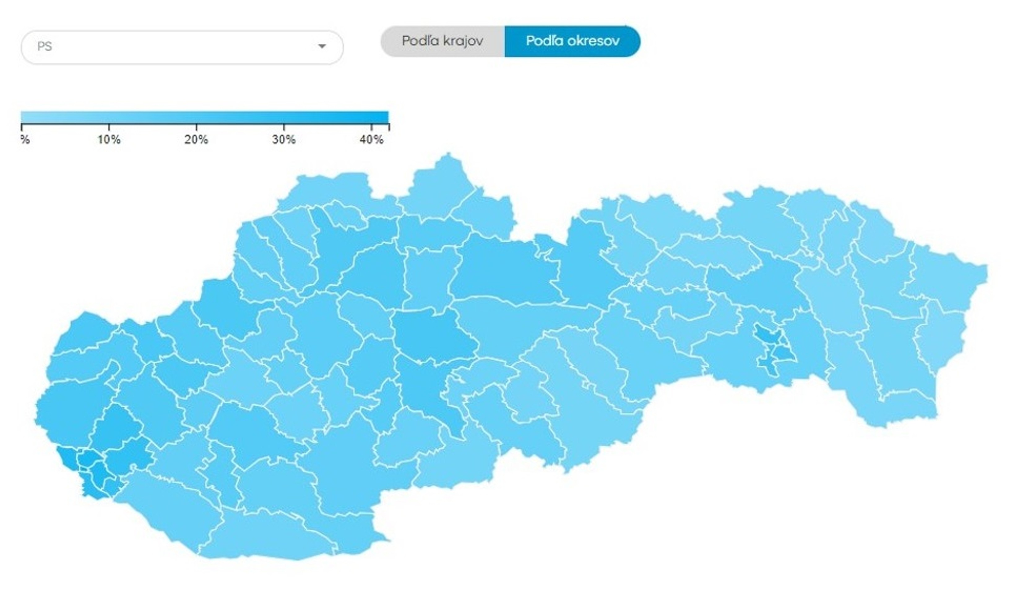 Volebné bašty jednotlivých strán