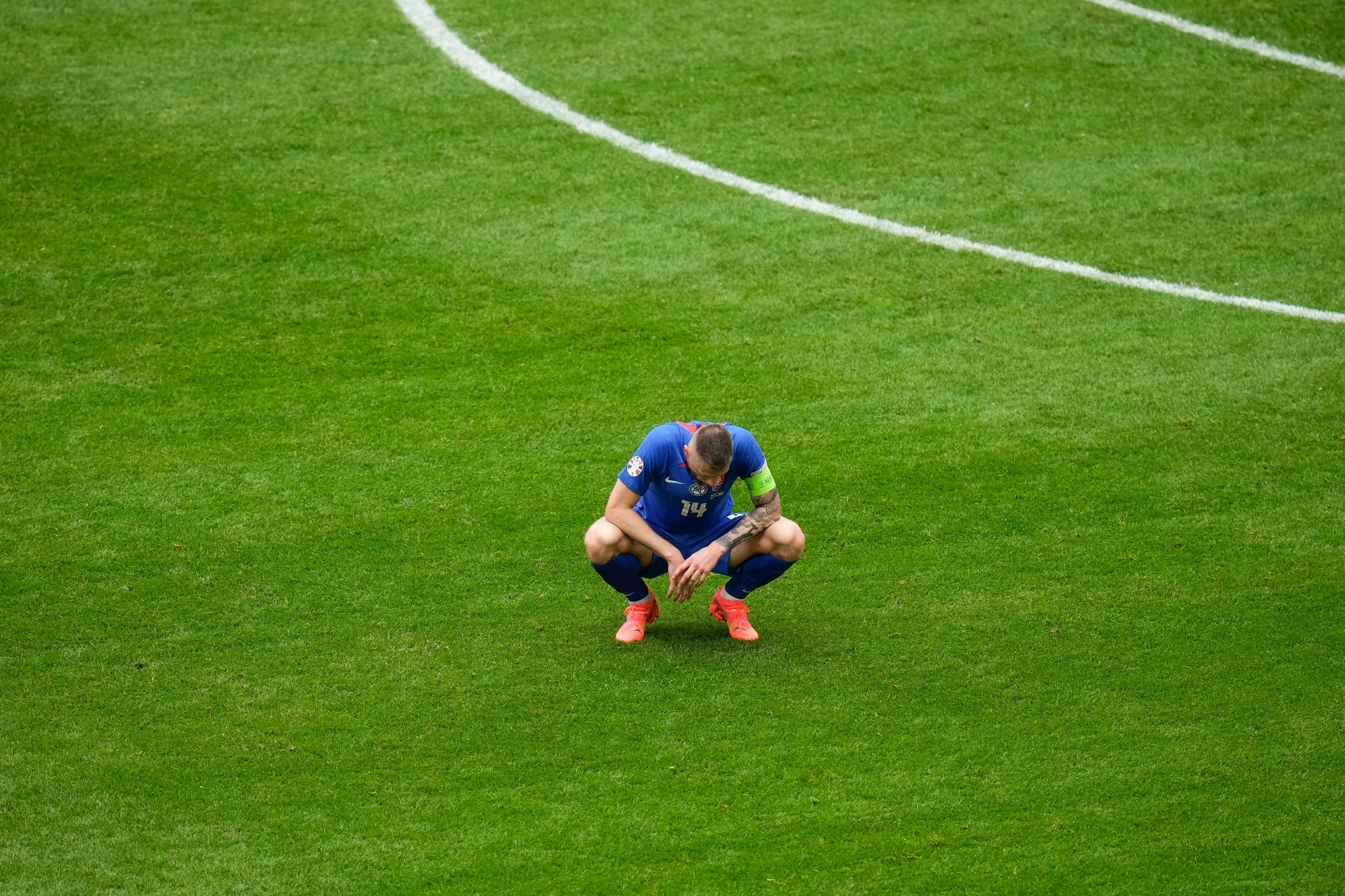 Milan Škriniar v zápase s Ukrajinou