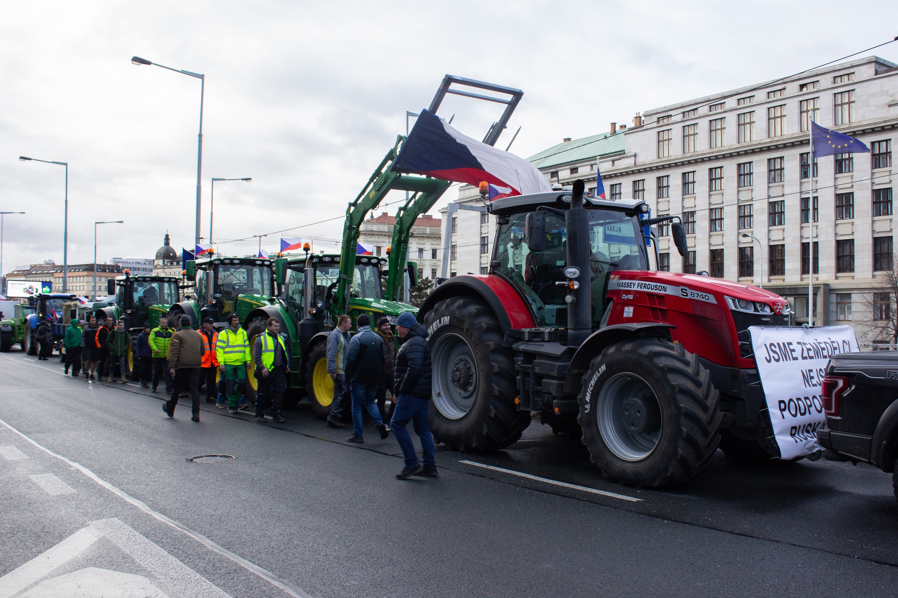 Protest farmárov v Prahe