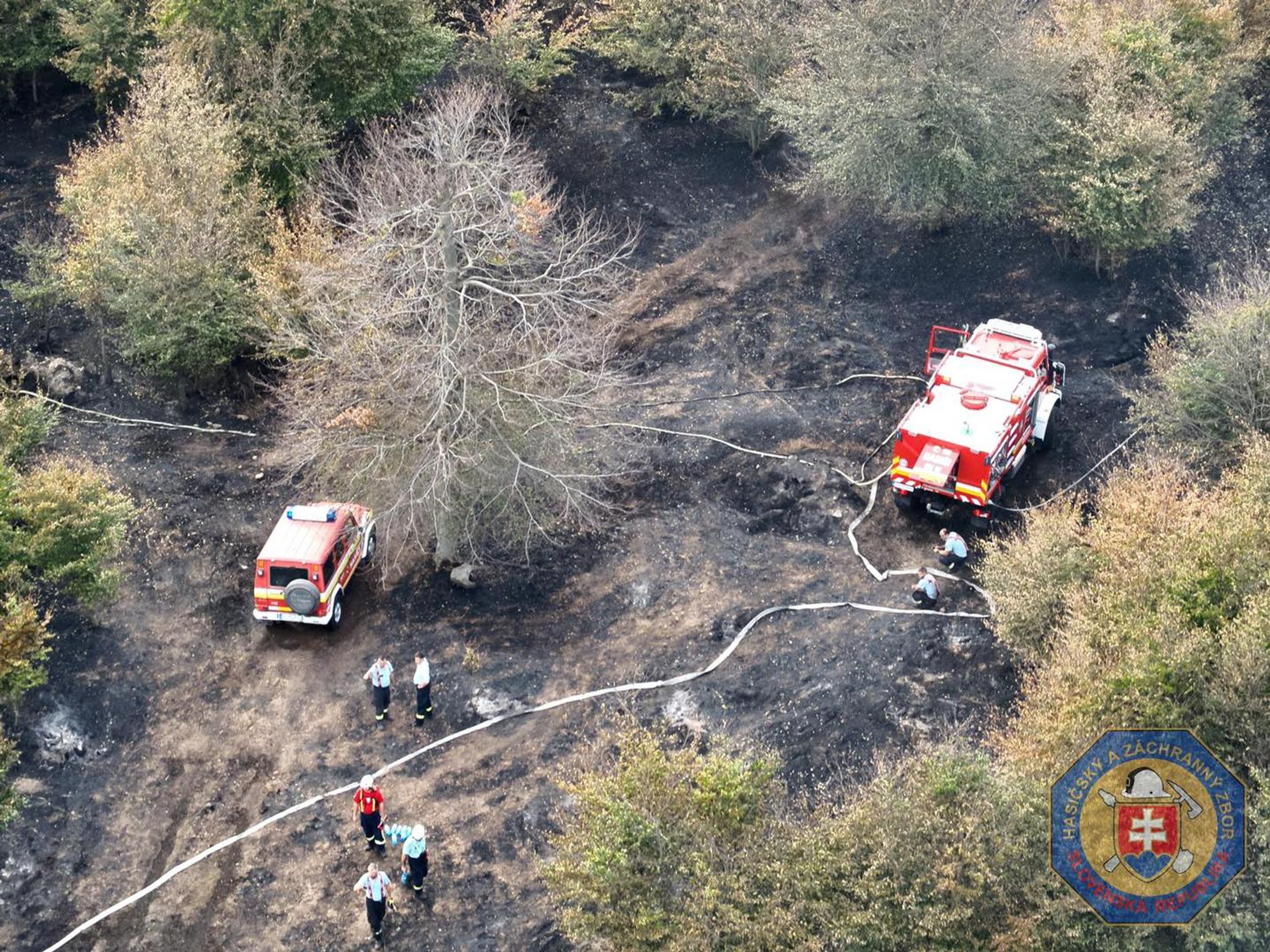 Zásah hasičov pri požiari na Bielom kríži