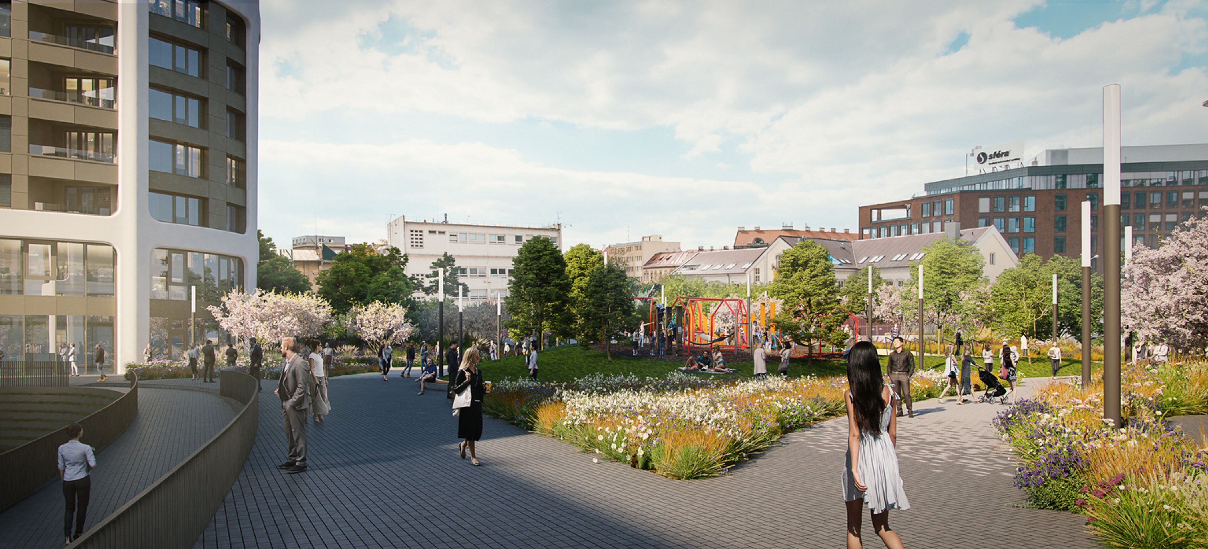 Nový multifunkčný verejný park v Bratislave.