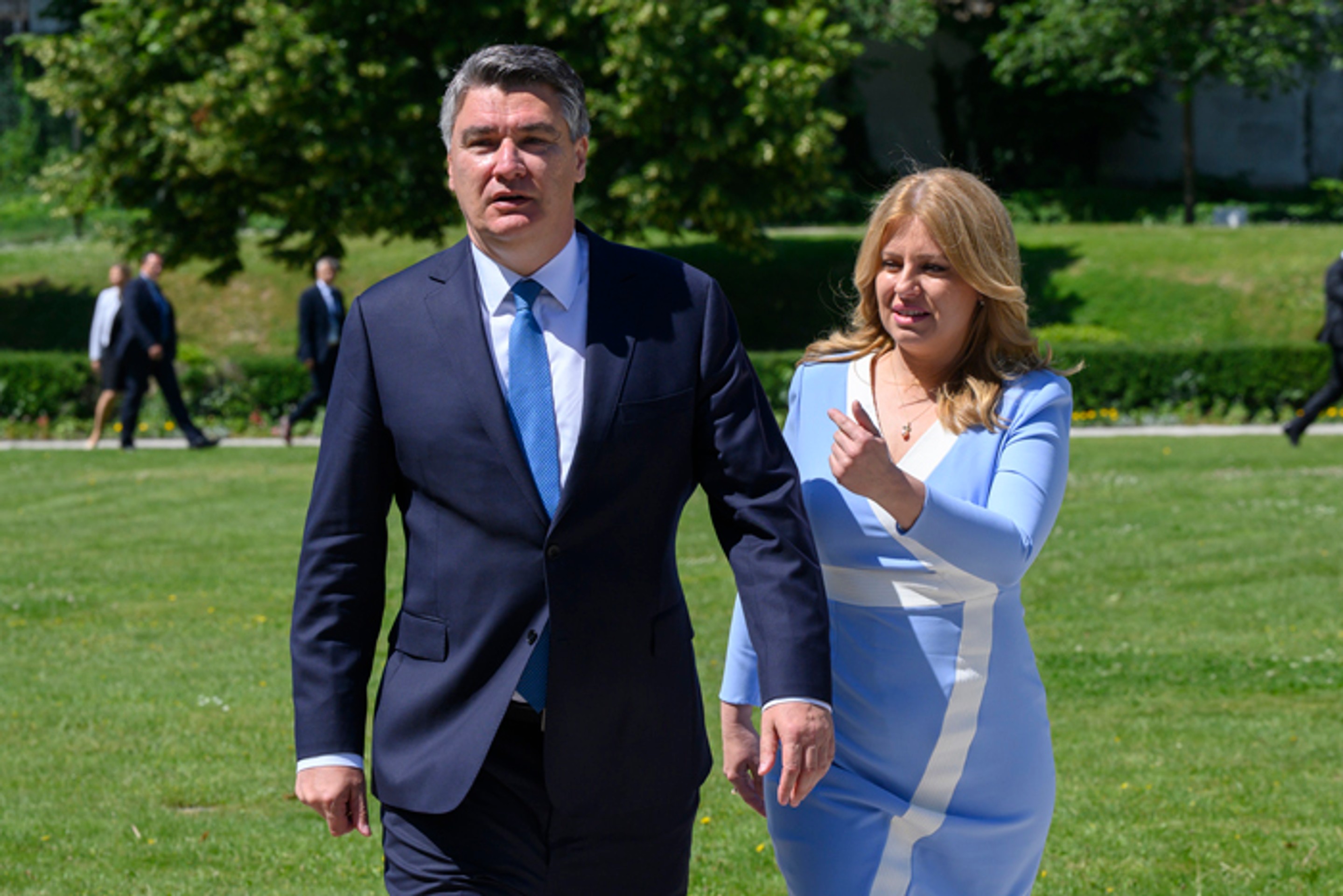 Zuzana Čaputová a s chorvátskym prezidentským partnerom Zoranom Milanovičom.