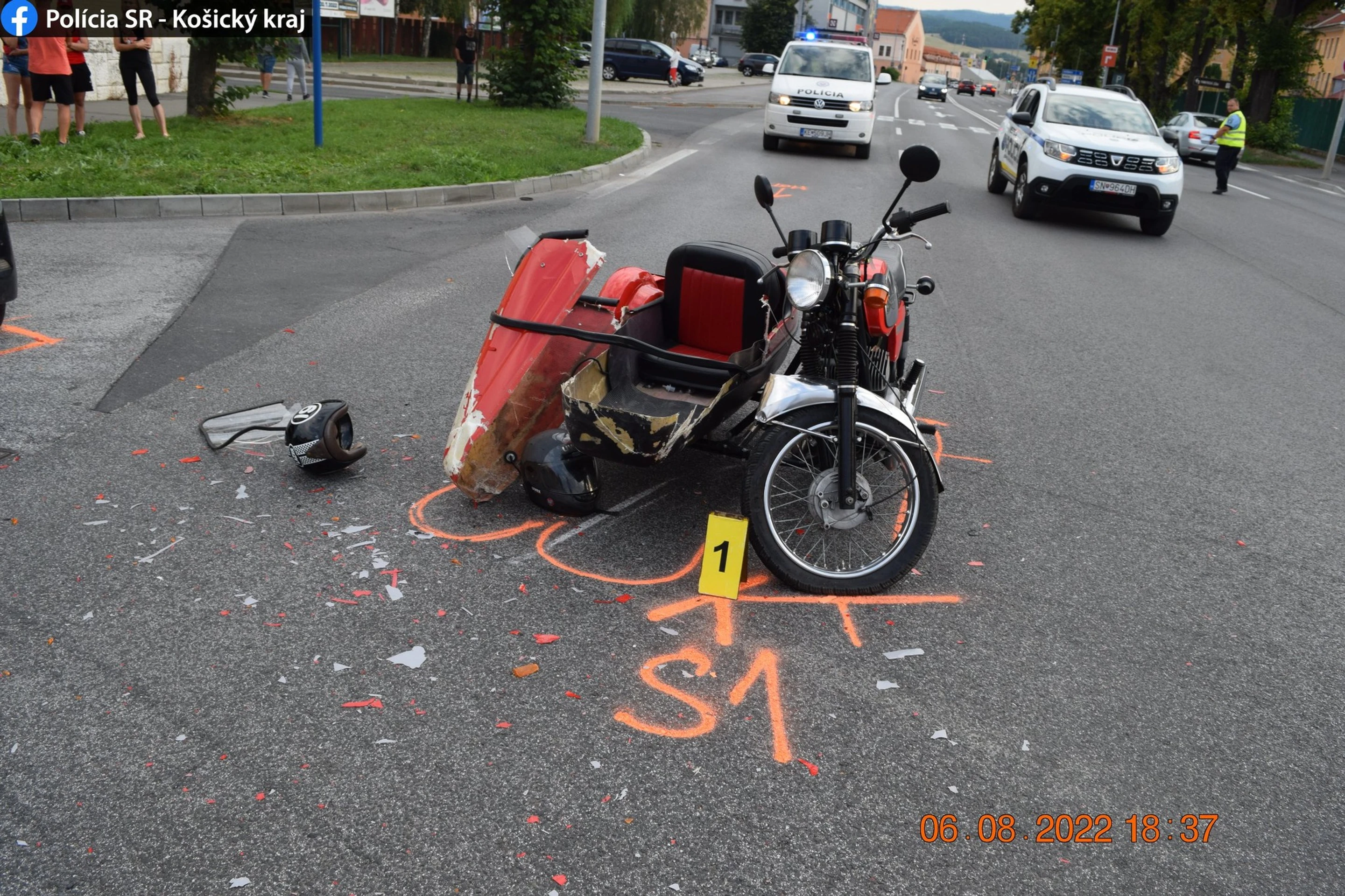 Zničený motocykel