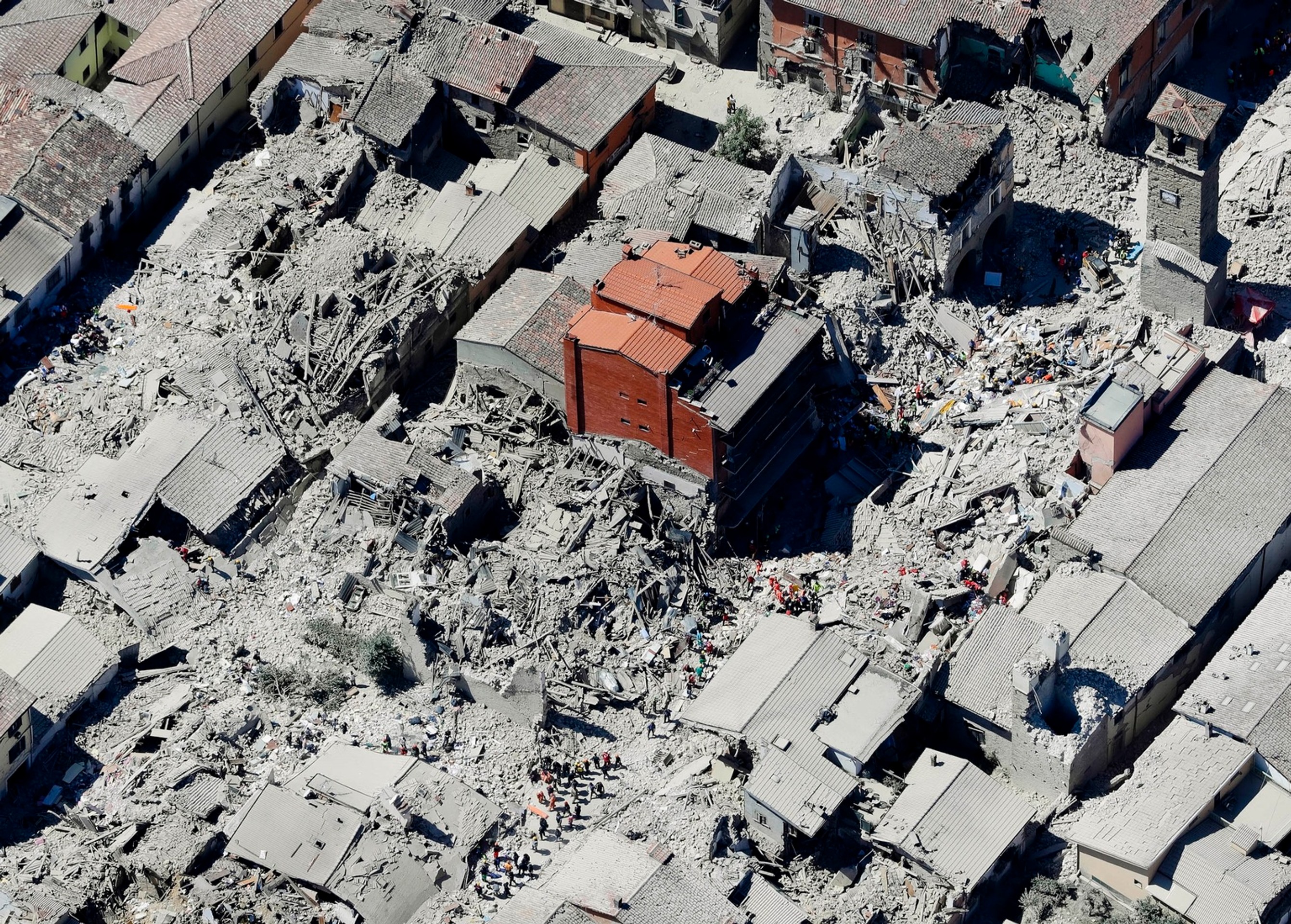Zemetrasením zničené mesto Amatrice.
