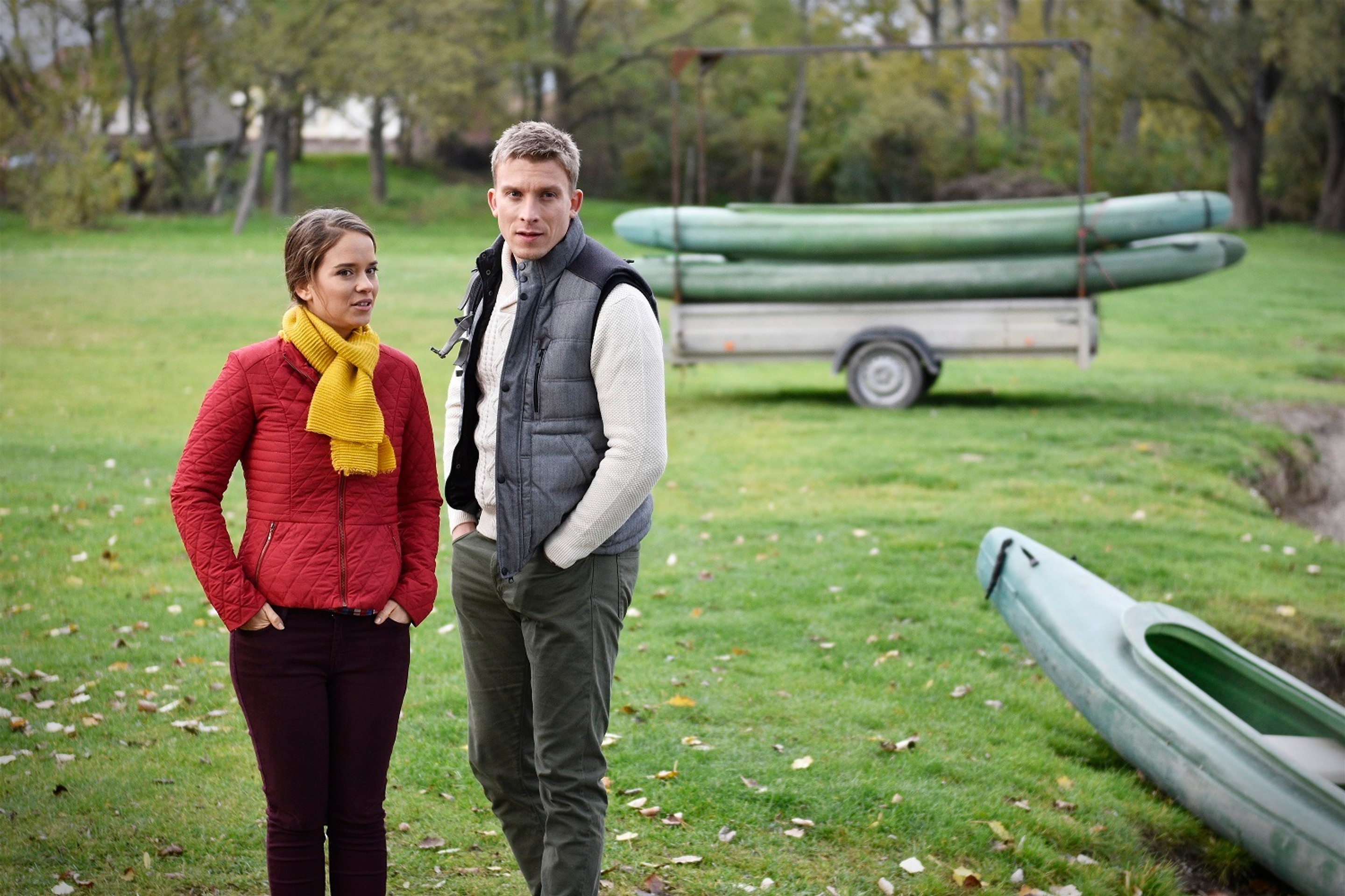 Kristína Svarinská a Juraj Bača počas nakrúcania Rexa