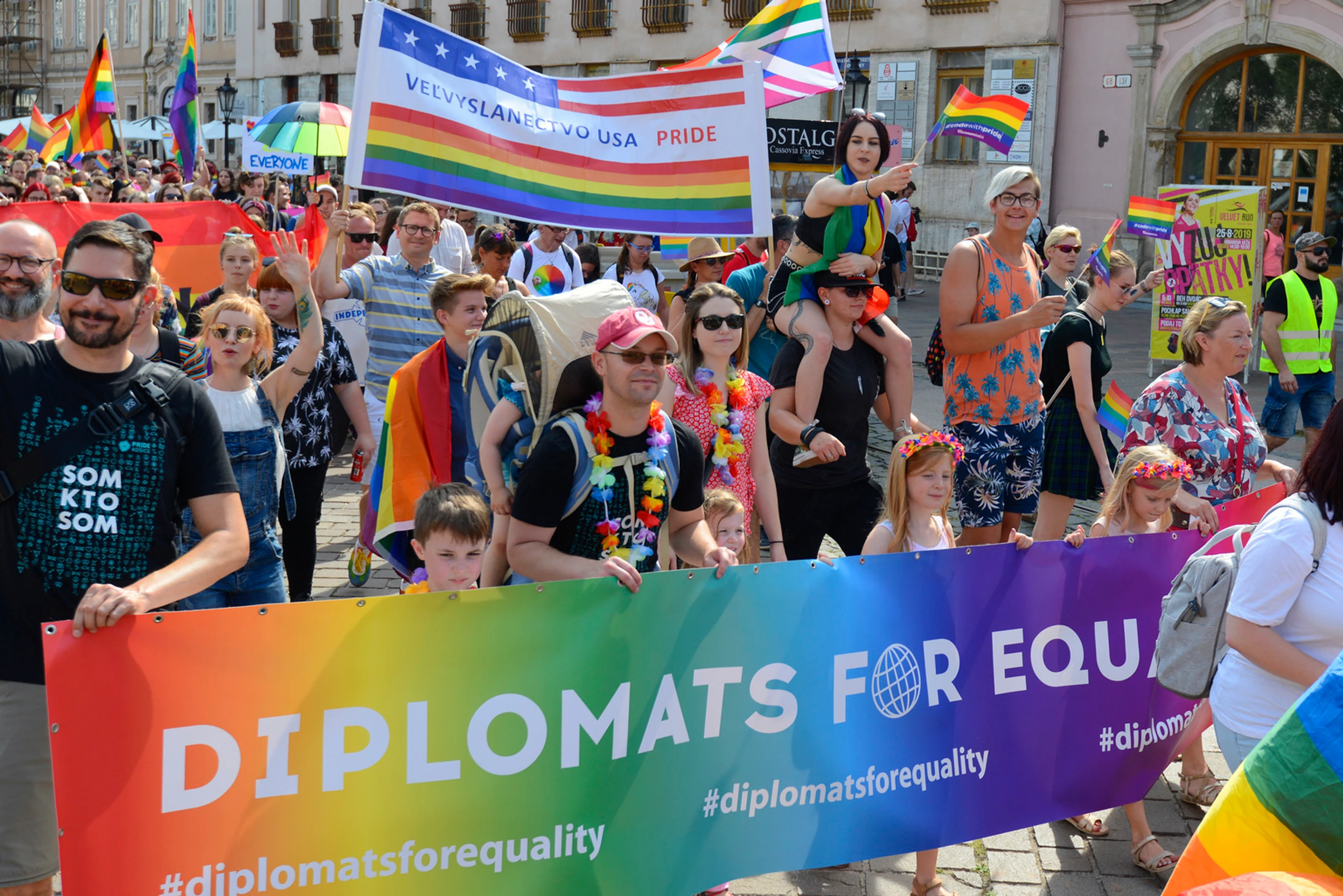 Na snímke účastníci pochodu PRIDE v Košiciach 24. augusta 2019.