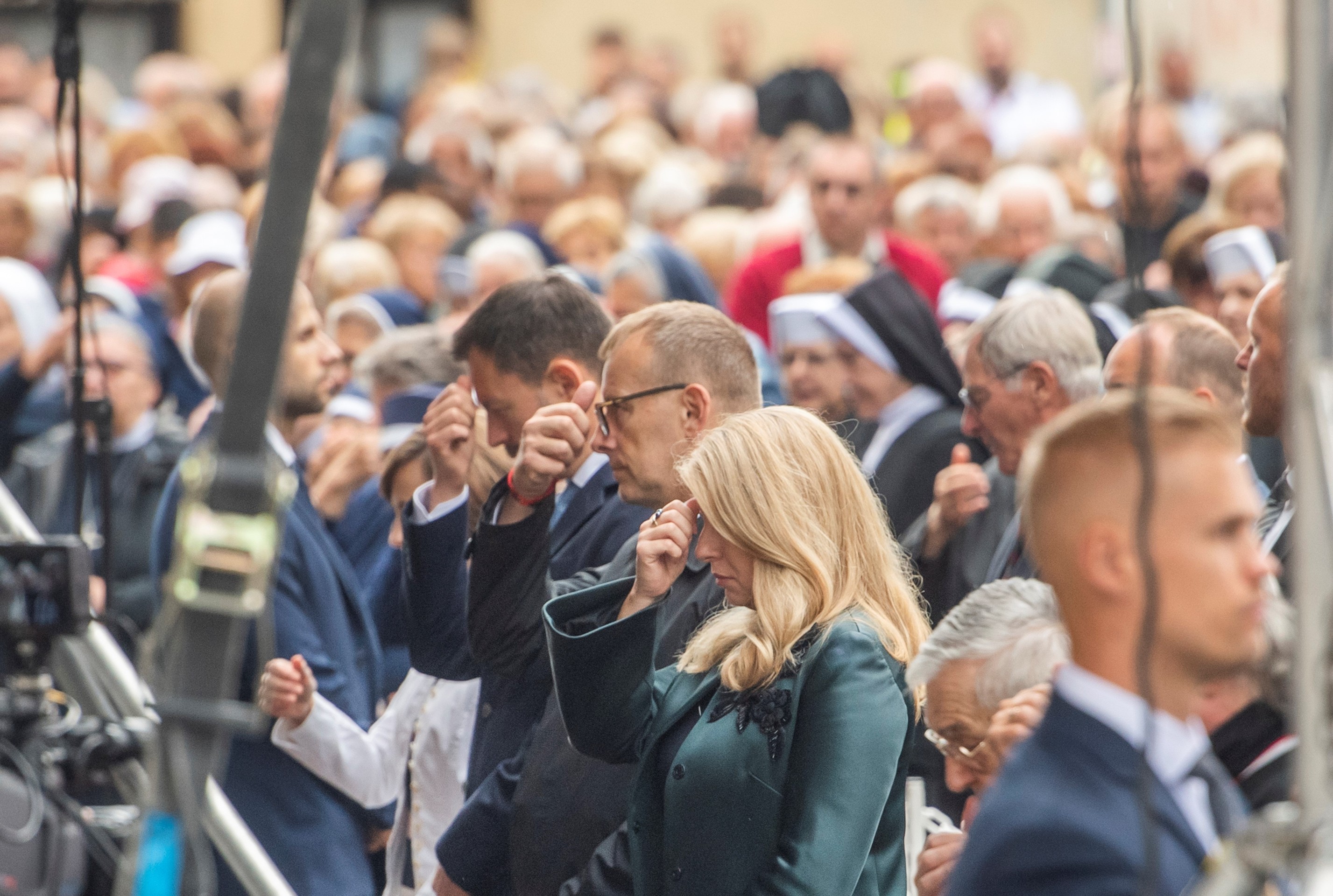 Prezidentka SR Zuzana Čaputová, predseda NRSR Boris Kollár a premiér SR Eduard Heger.