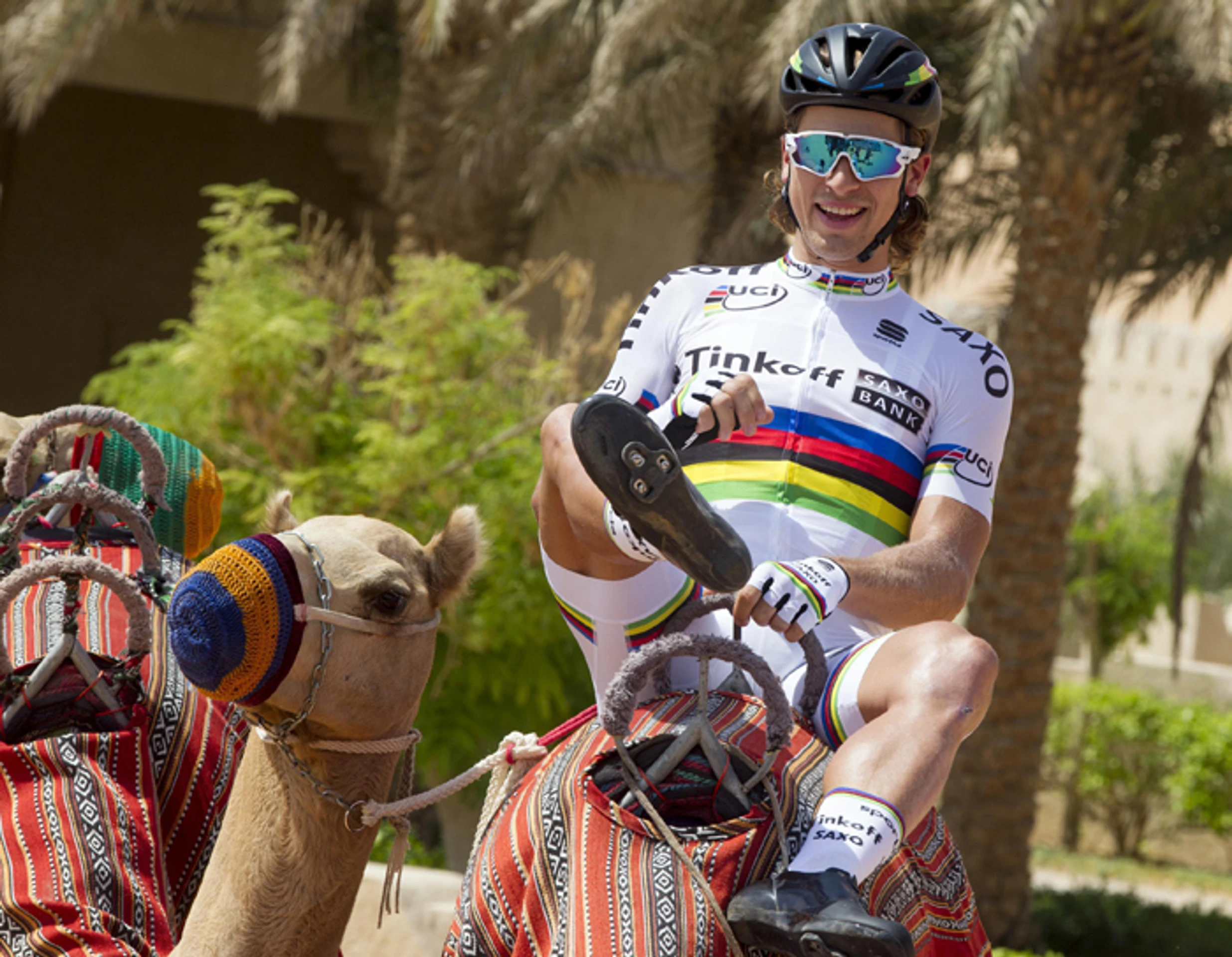 Peter Sagan na pretekoch v Abu Dhabí.