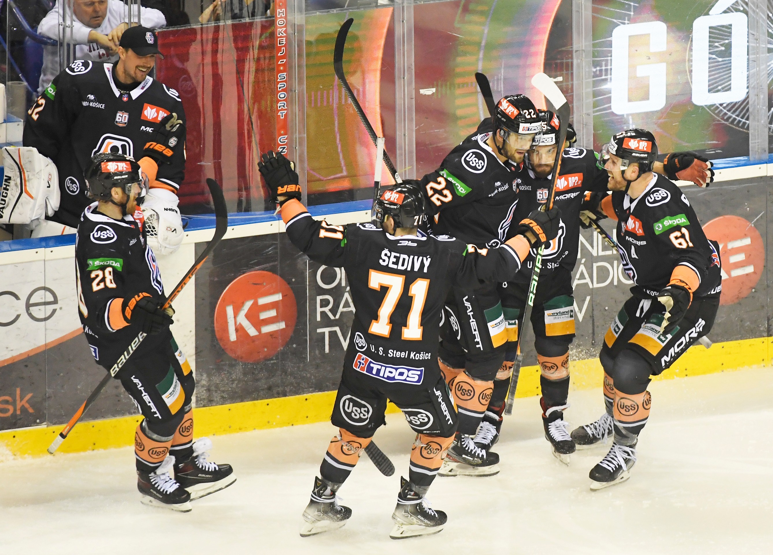 Radosť hokejistov Košíc.