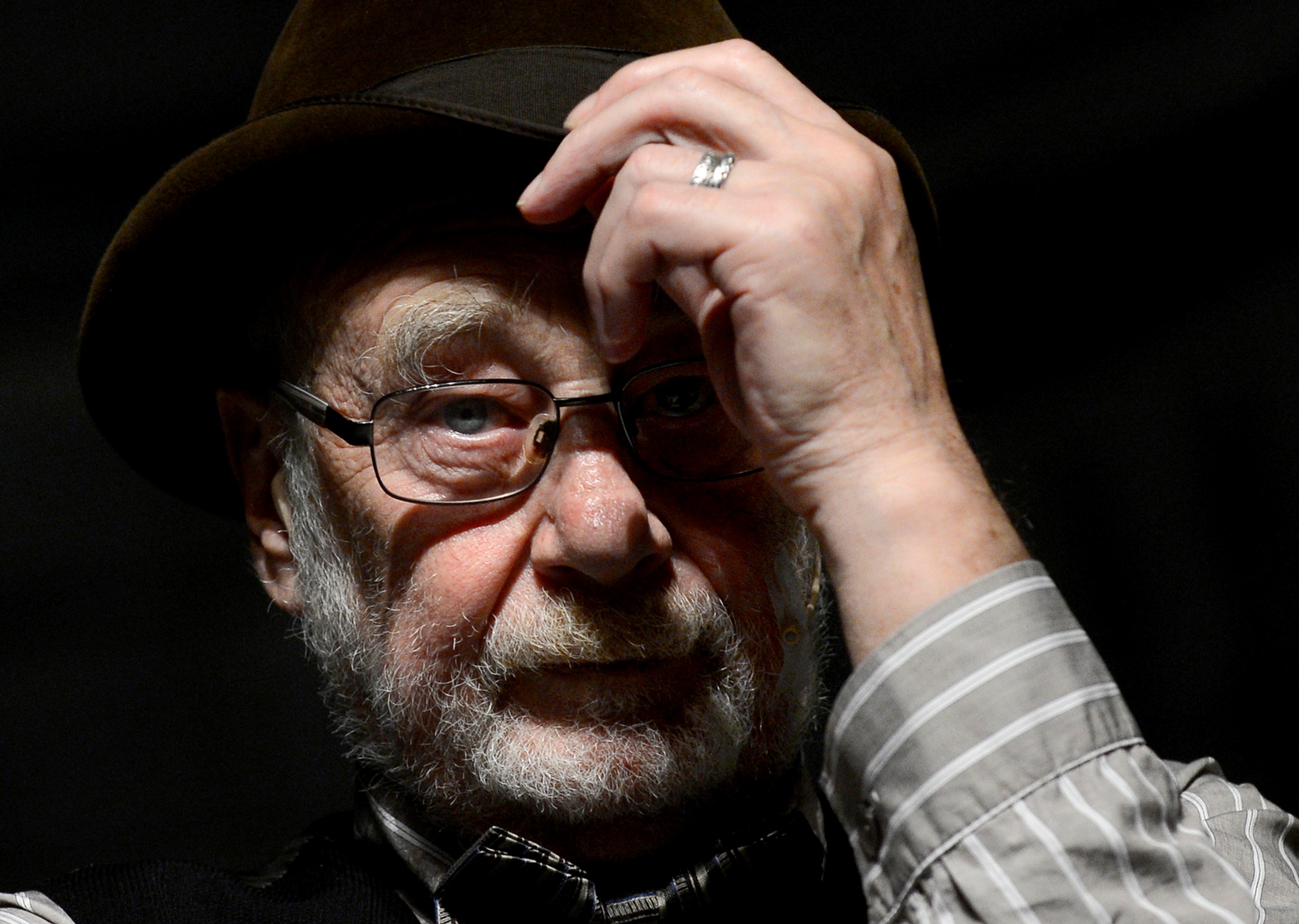 Leopold Haverl (Jozef Katz) počas ukážky z muzikálu "Obchod na korze" (marec 2014).