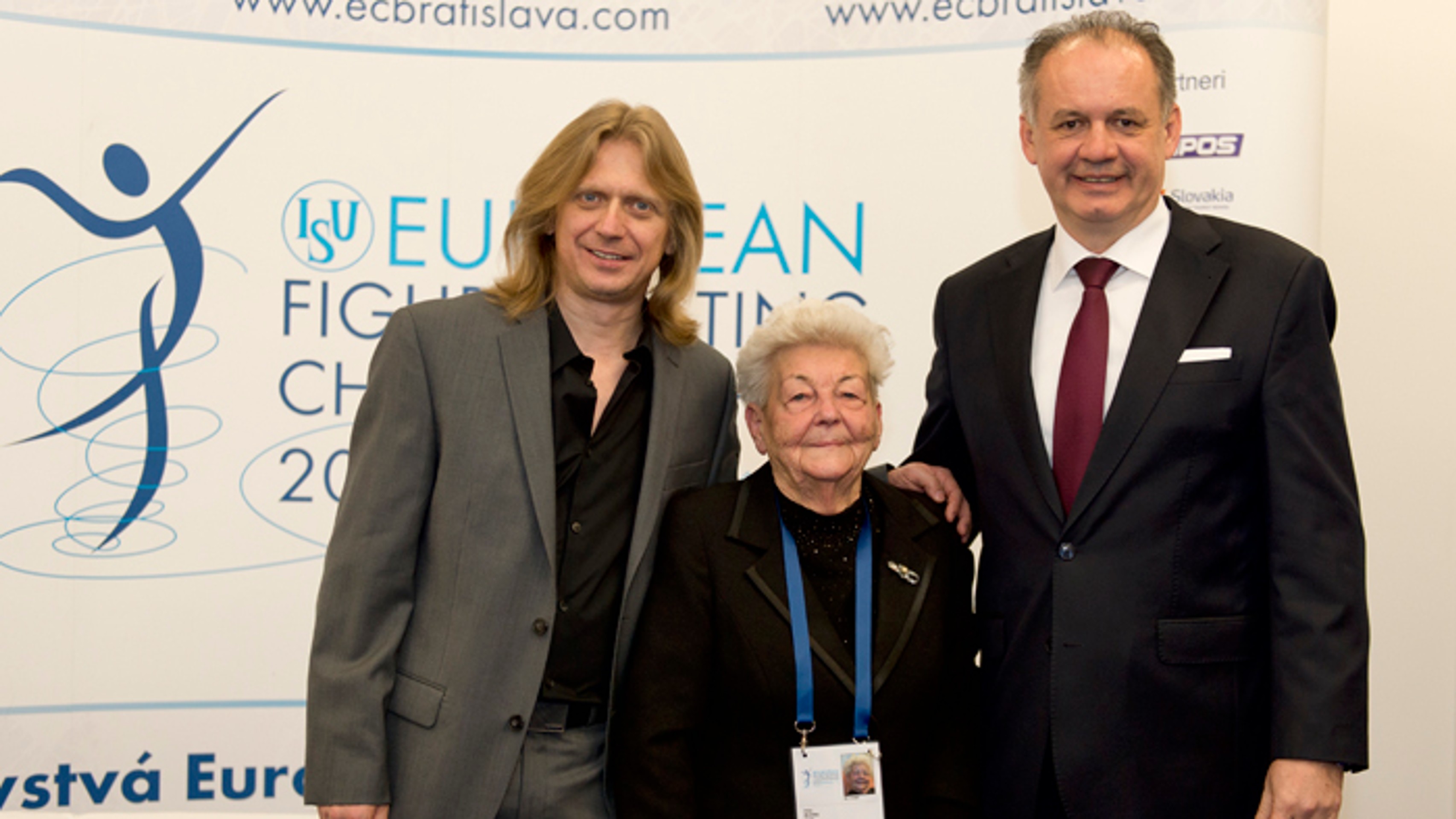 Prezident Andrej Kiska, legendárna trénerka Hilda Múdra a krasokorčuliarka legenda Jozef Sabovčík.