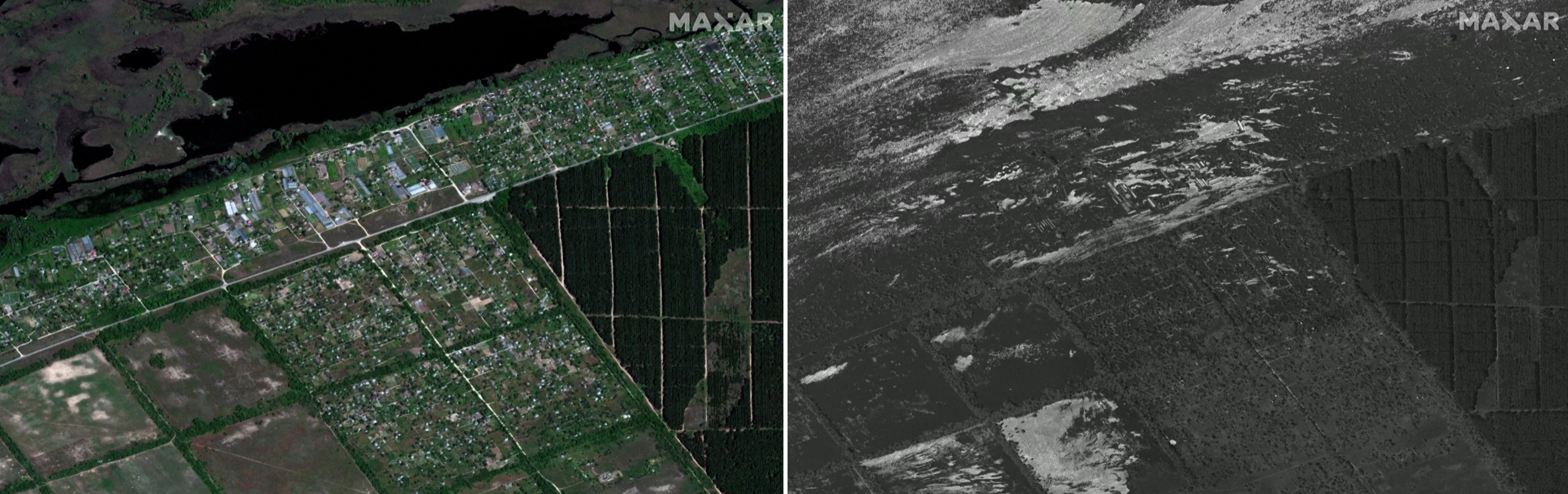 Zaplavená dedina Krynky.