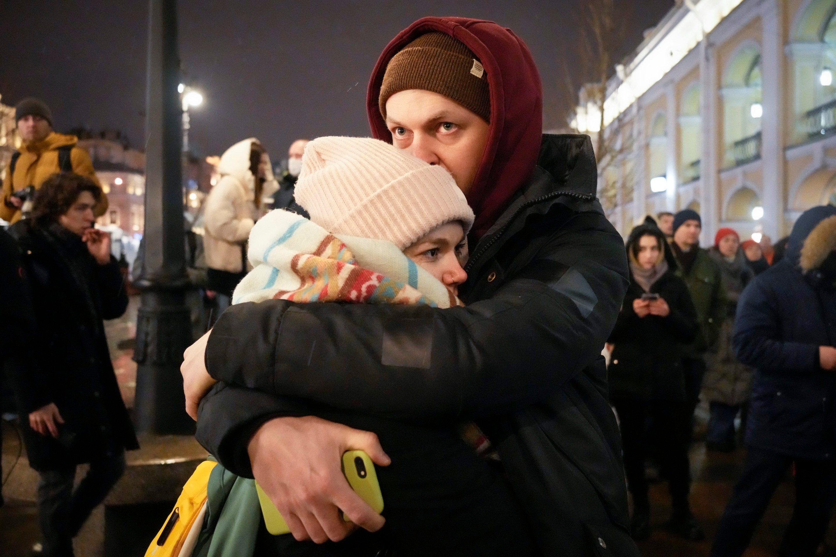 Protivojnové protesty v Moskve.