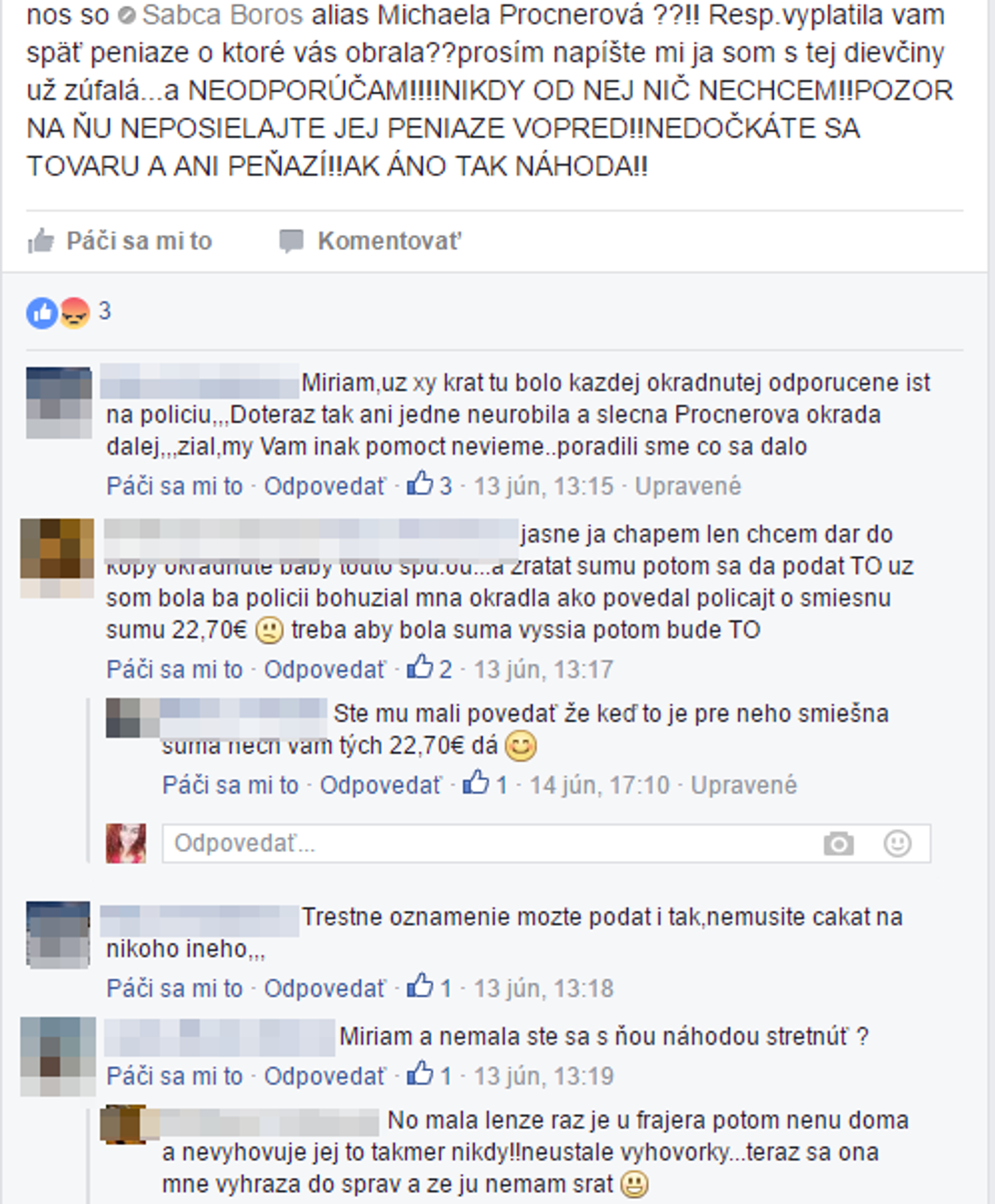 Zlé referencie na predávajúcu kolovali a kolujú skupinami na Facebooku.