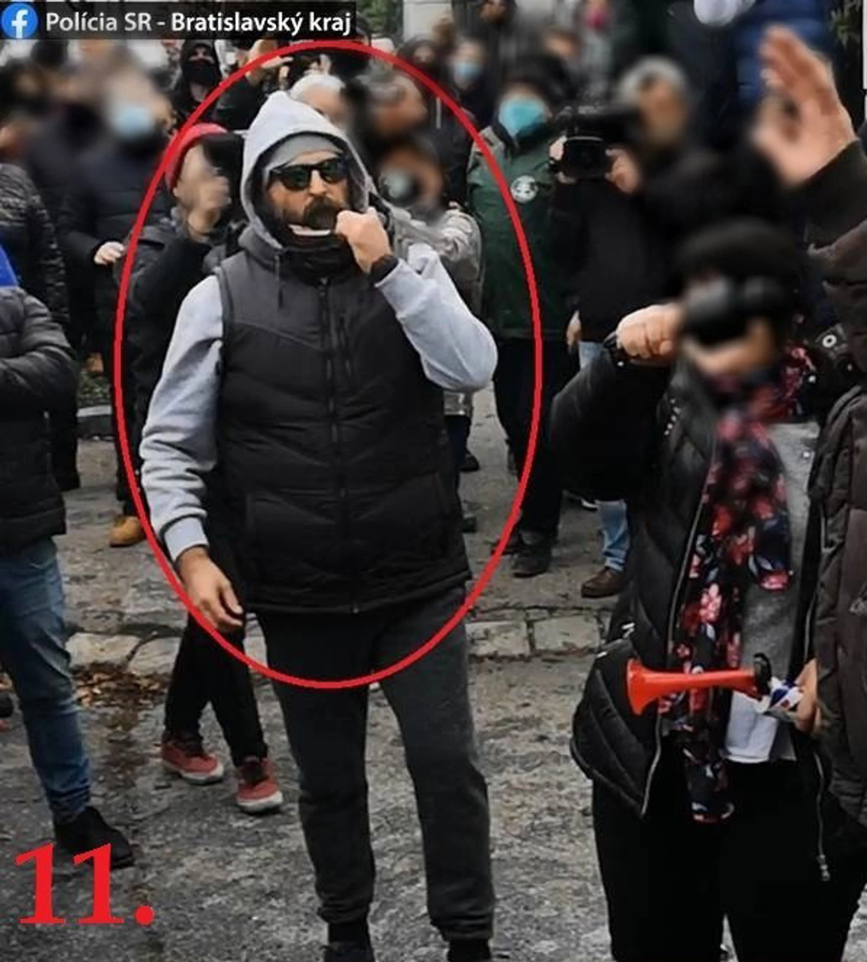Hľadaný muž z protestu zo 17. októbra.