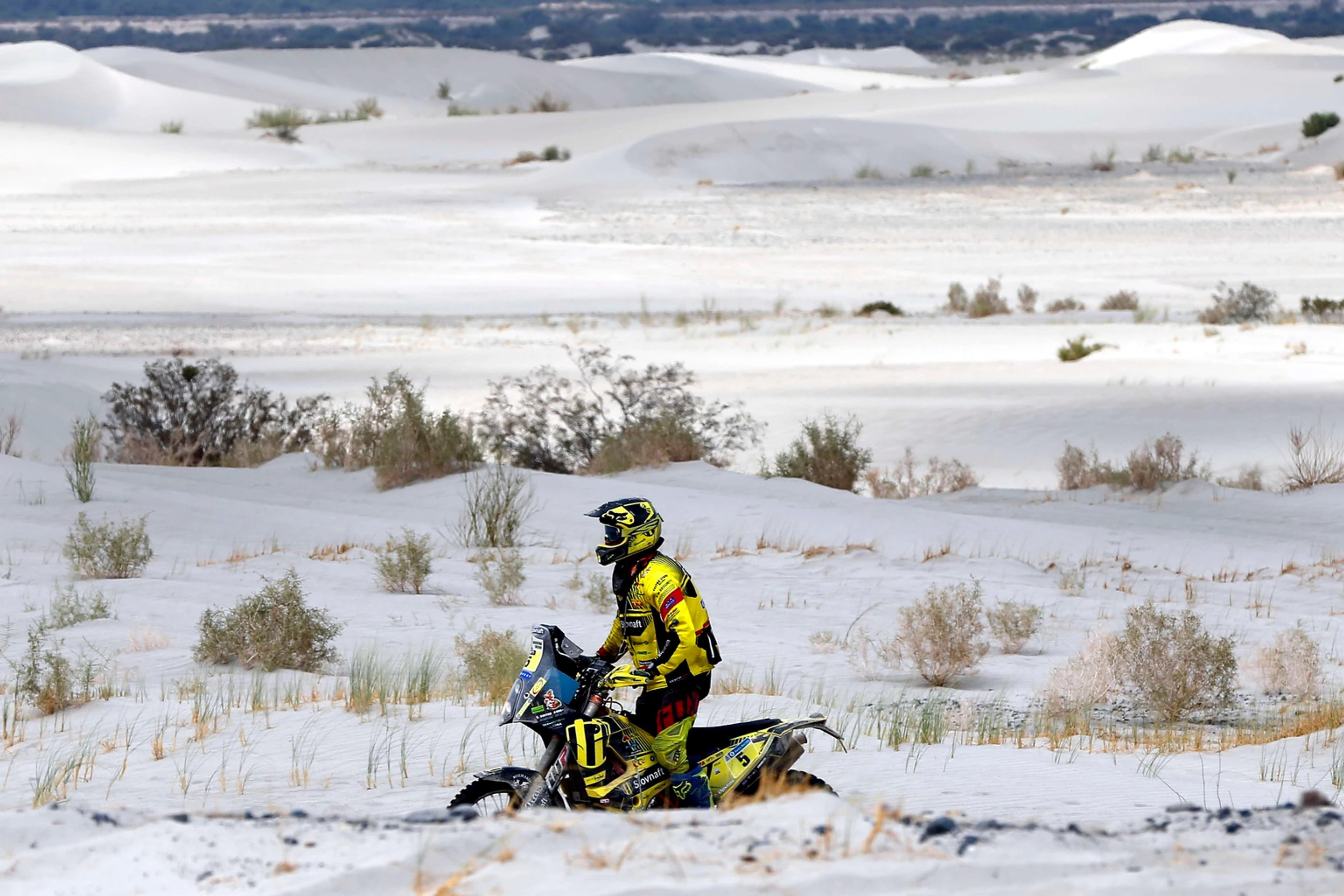 Štefan Svitko na trati 10. etapy  Rely Dakar z Belénu do La Rioja, v ktorej zvíťazil.