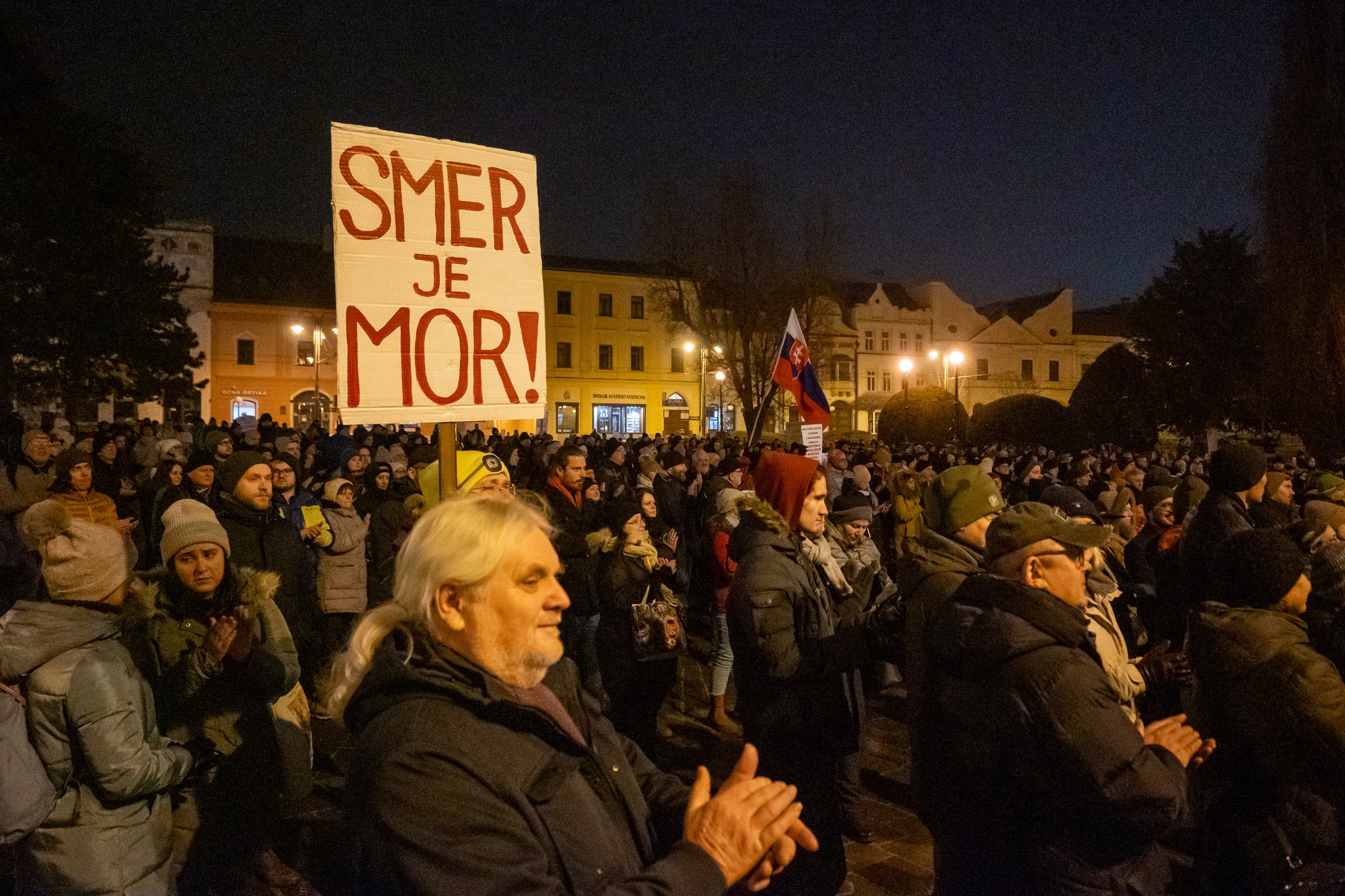 Protivládny protest v Prešove.