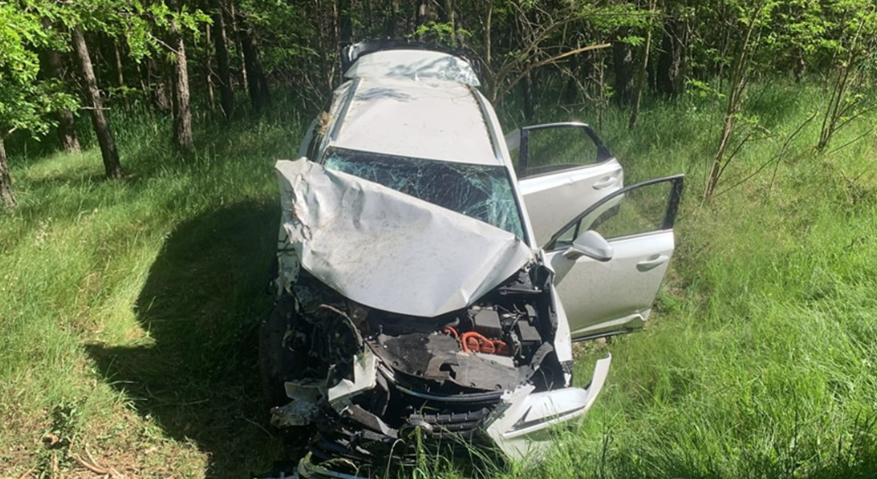 Havarované auto po nehode na Záhorí.