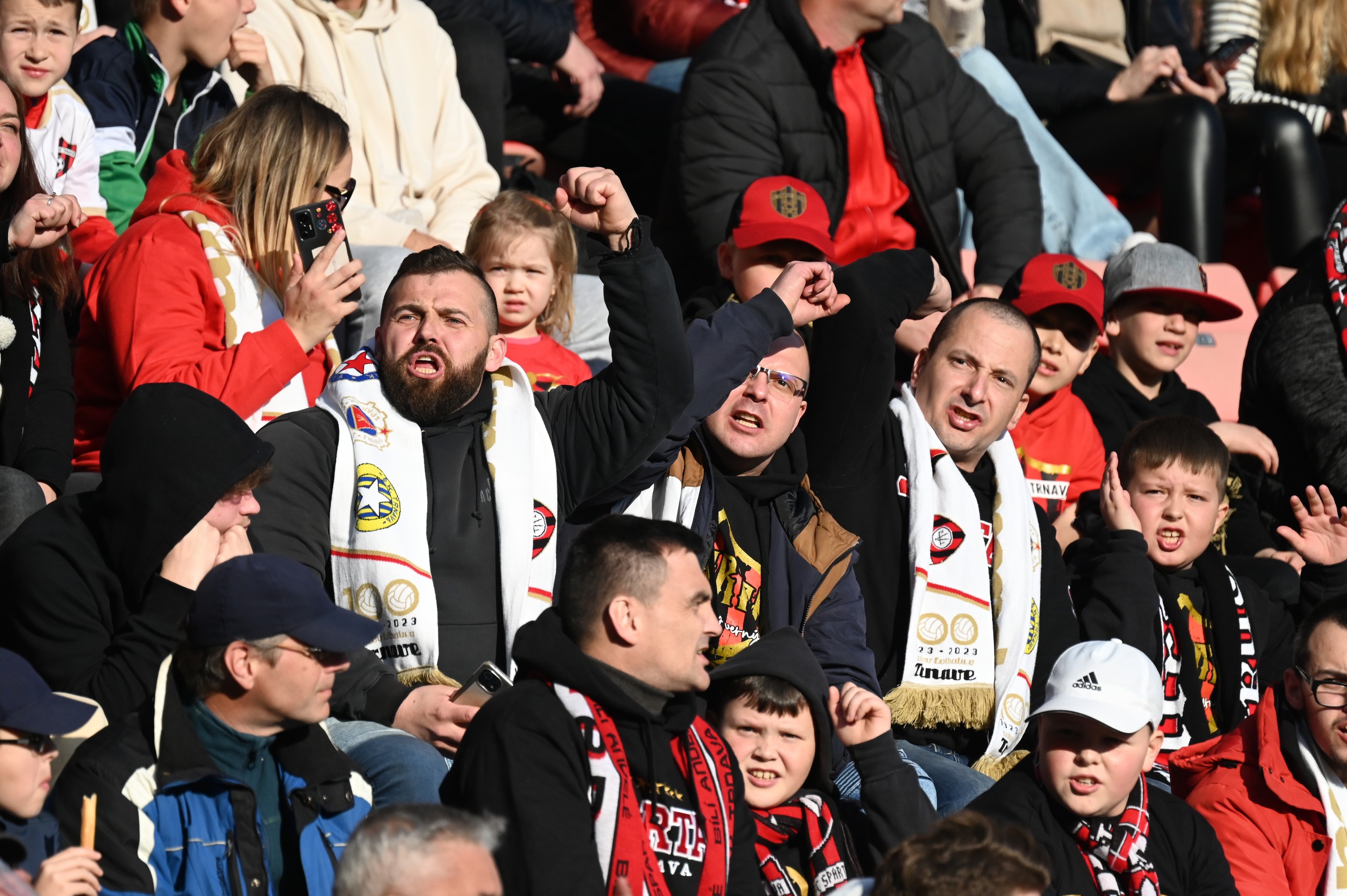 Fanúšikovia Trnavy v zápase 3. kola nadstavbovej časti Fortuna ligy v skupine o titul proti Slovanu.
