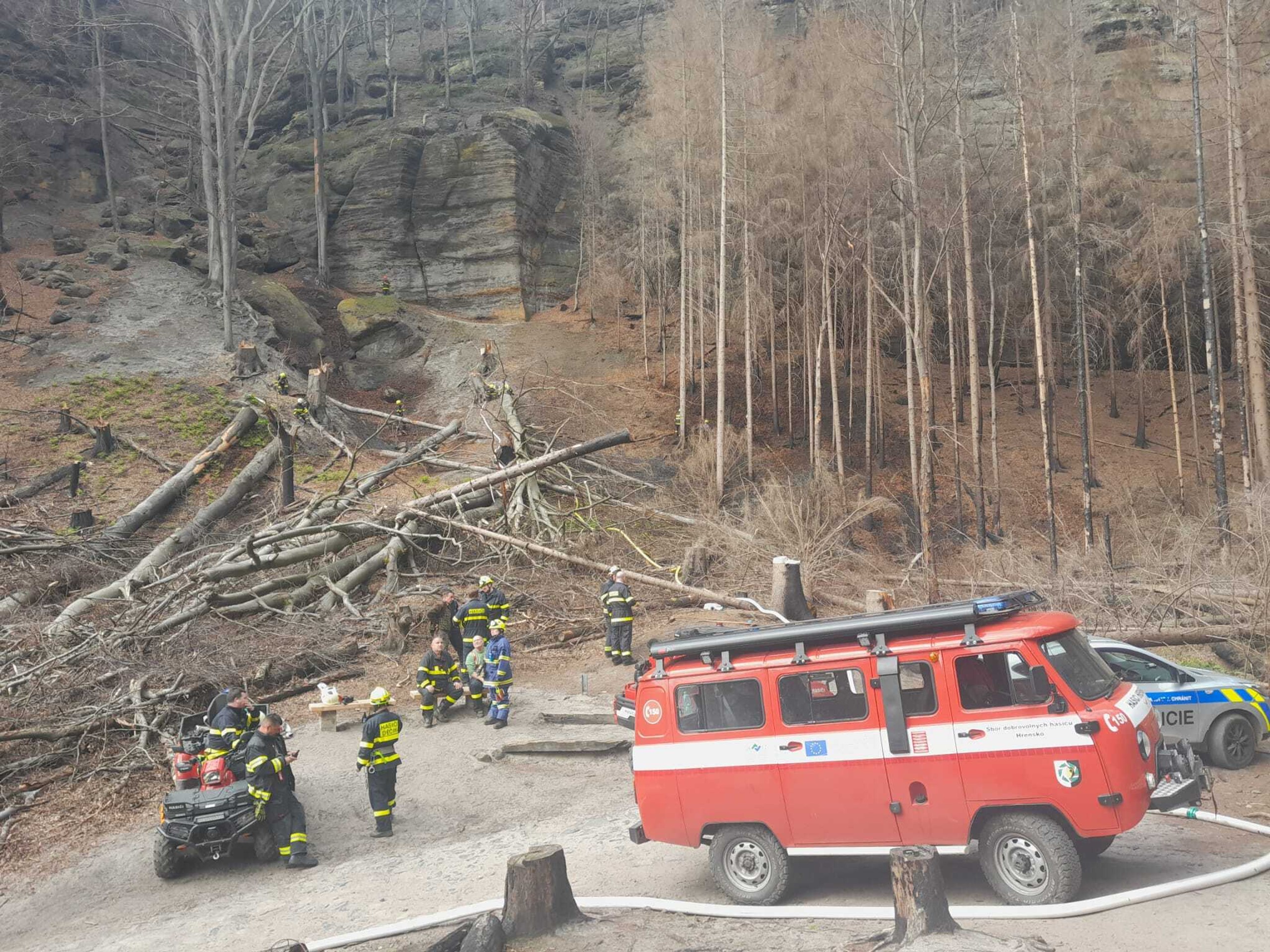 Požiar v NP České Švajčiarsko.