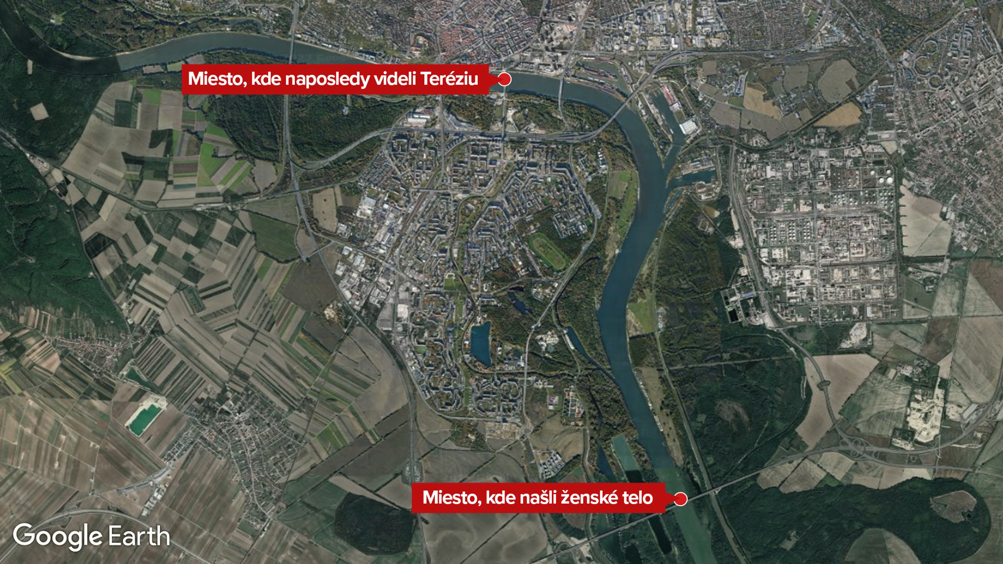 Mapa Bratislavy.
