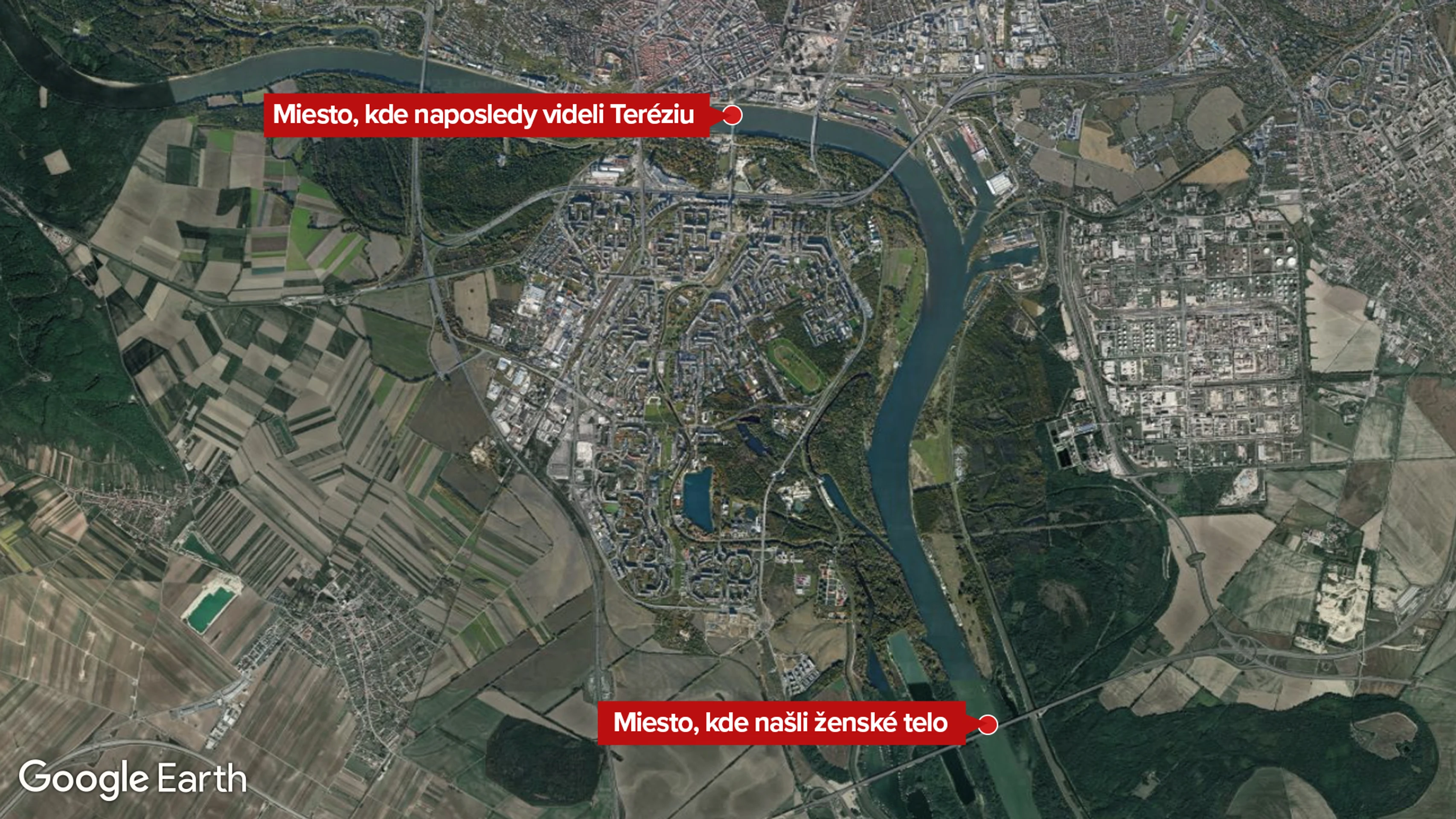 Mapa Bratislavy.