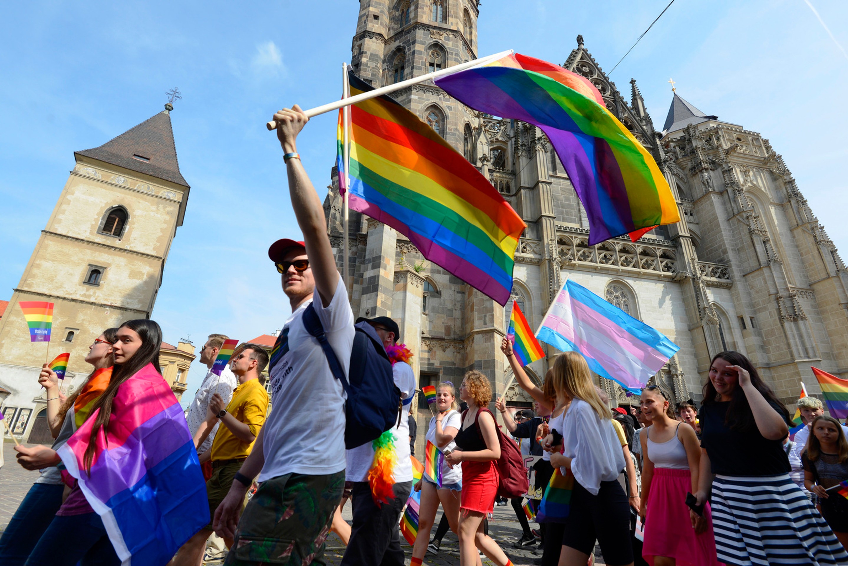 Na snímke účastníci pochodu PRIDE v Košiciach 24. augusta 2019.