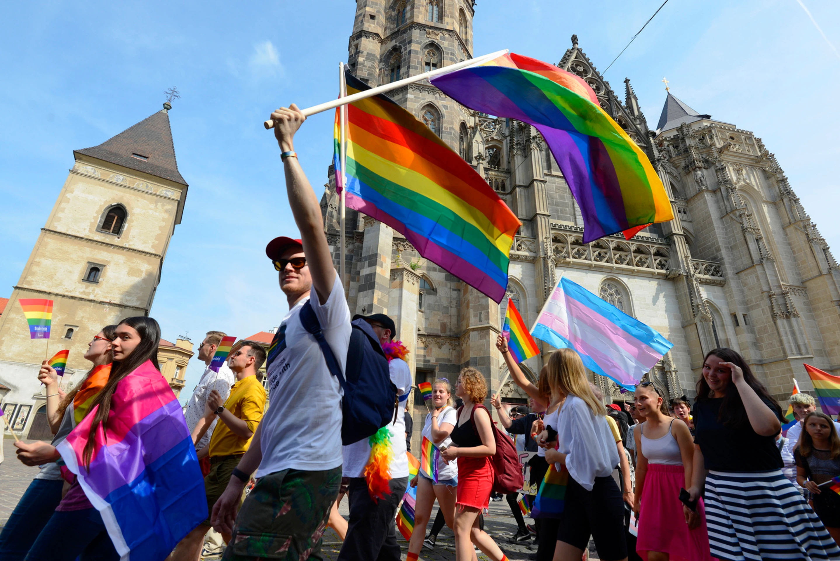 Na snímke účastníci pochodu PRIDE v Košiciach 24. augusta 2019.