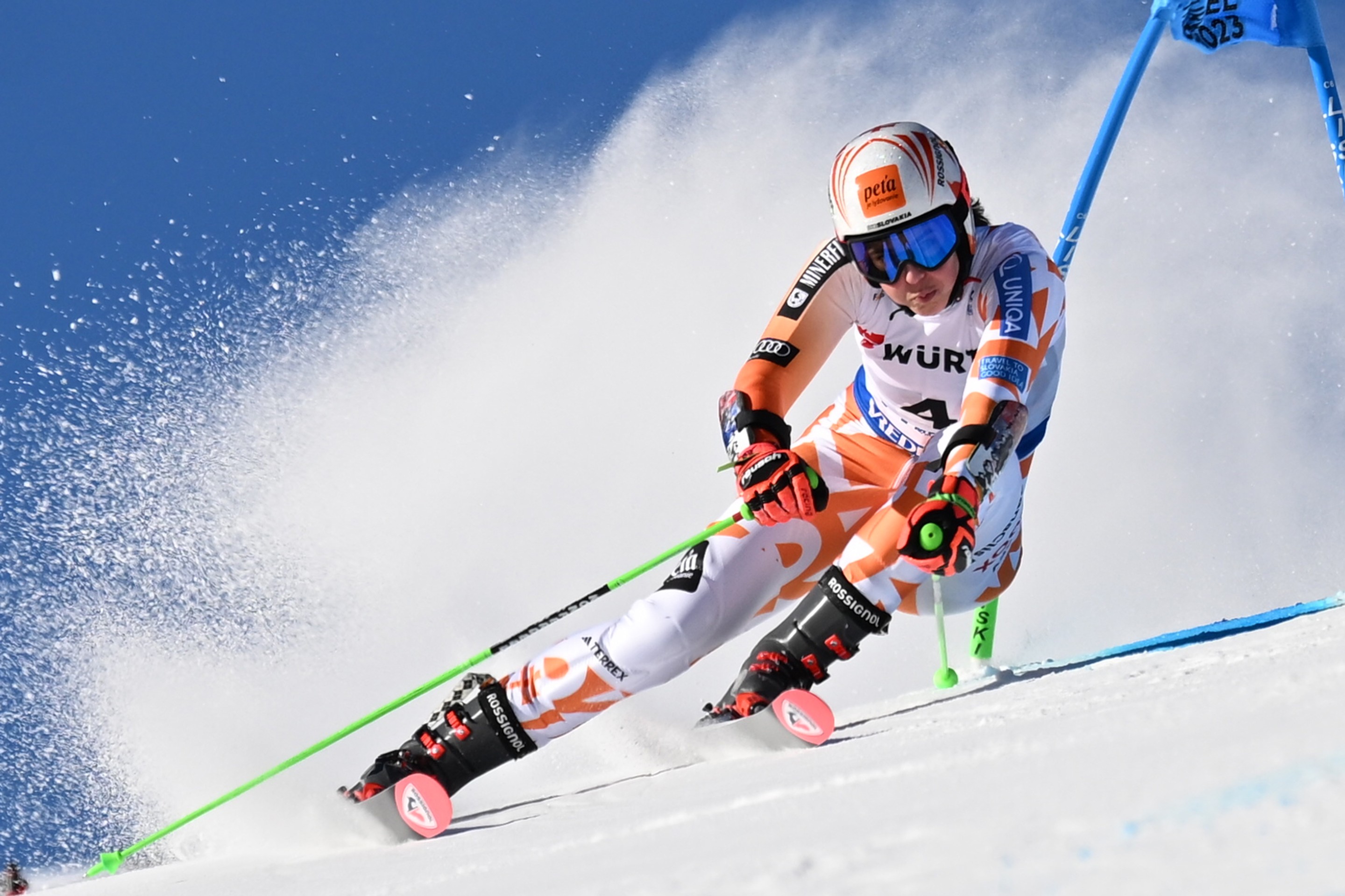 Na snímke slovenská lyžiarka Petra Vlhová na trati počas 1. kola obrovského slalomu