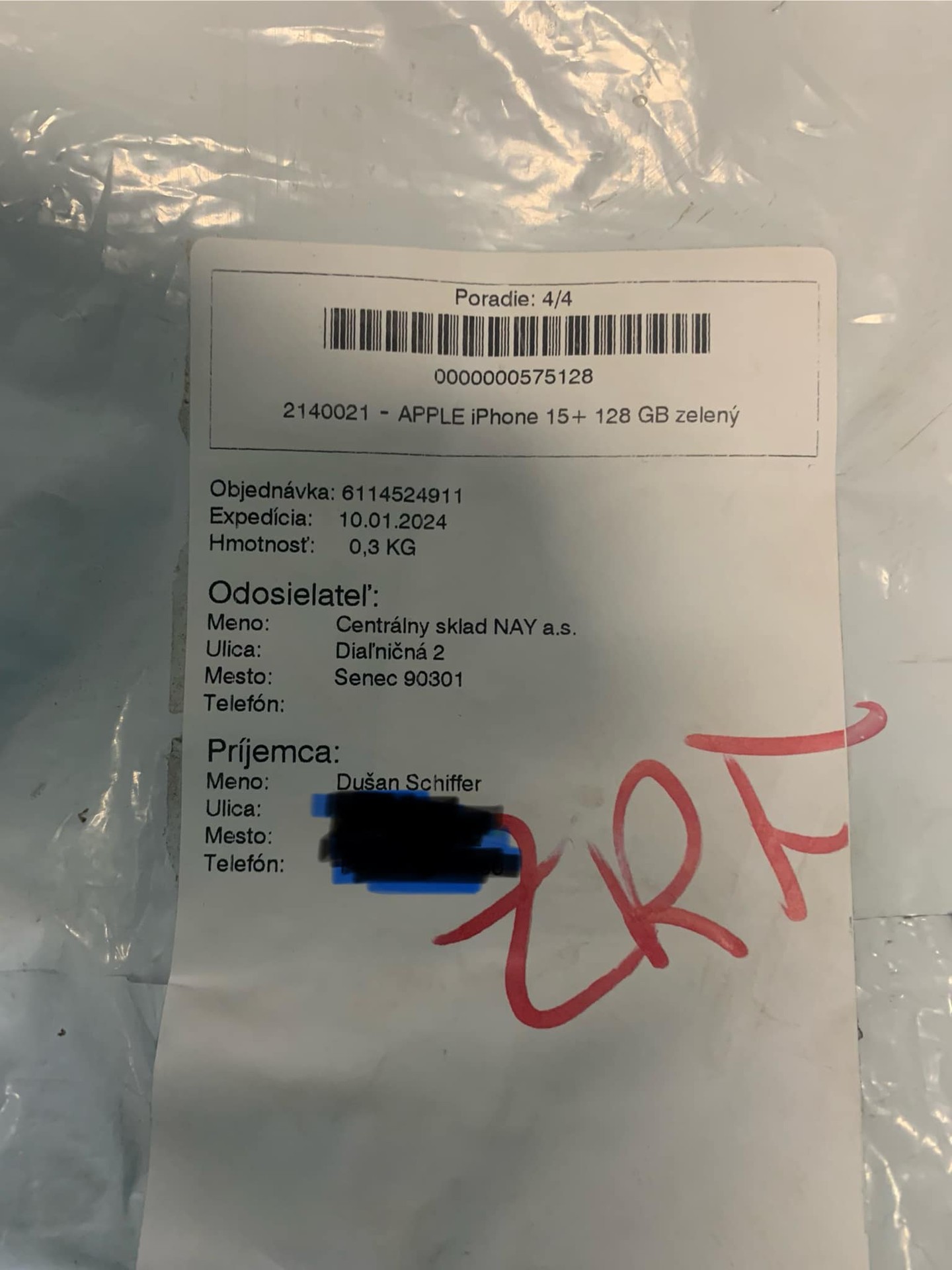 Takto vyzeral balíček. 